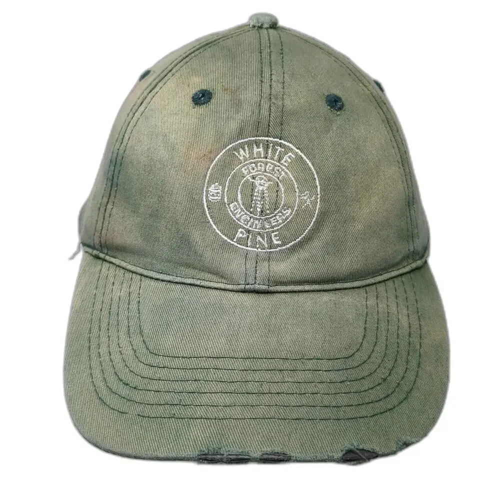 BIG Baseball Cap Green OSFM White Pine Forest Engineers Adjustable Cotton Hat